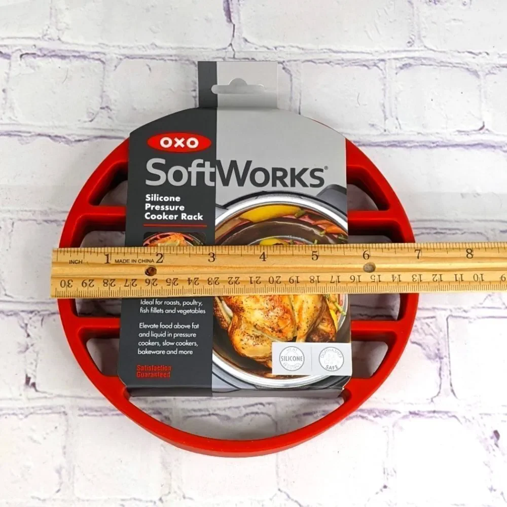 OXO Silicone Pressure Cooker Roasting Rack in Red
